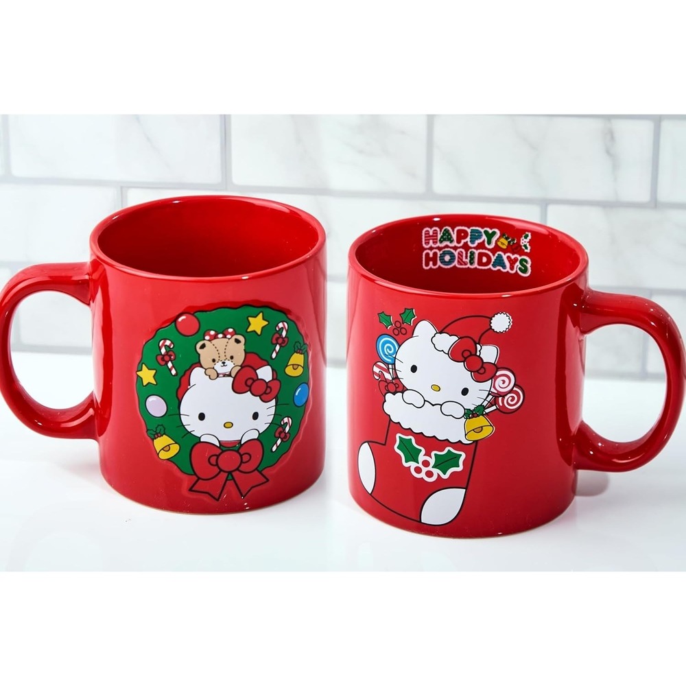 Hello Kitty Christmas Mug‎ Happy Holidays 16 oz Red